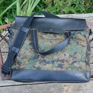 Rag & Bone Digital Camo Messenger, Leather Accents